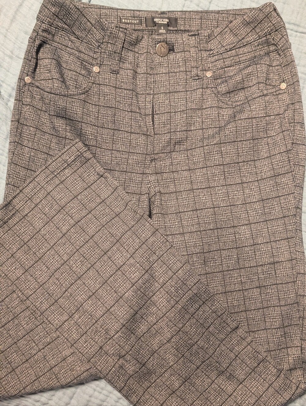 Simply Vera Vera Wang Plaid in Gray and Black Windowpane